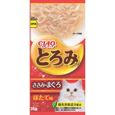 Ciao Chu ru Toromi Line Pouch Chicken Fillet, Tuna & Scallop 35g x 4pcs